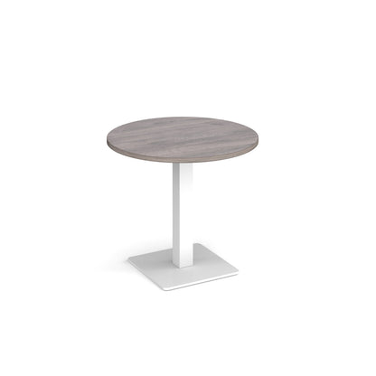 Brescia circular dining table with flat square base - BDC800-WH-GO
