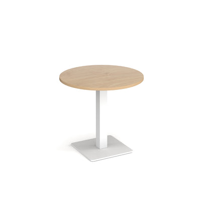 Brescia circular dining table with flat square base - BDC800-WH-KO