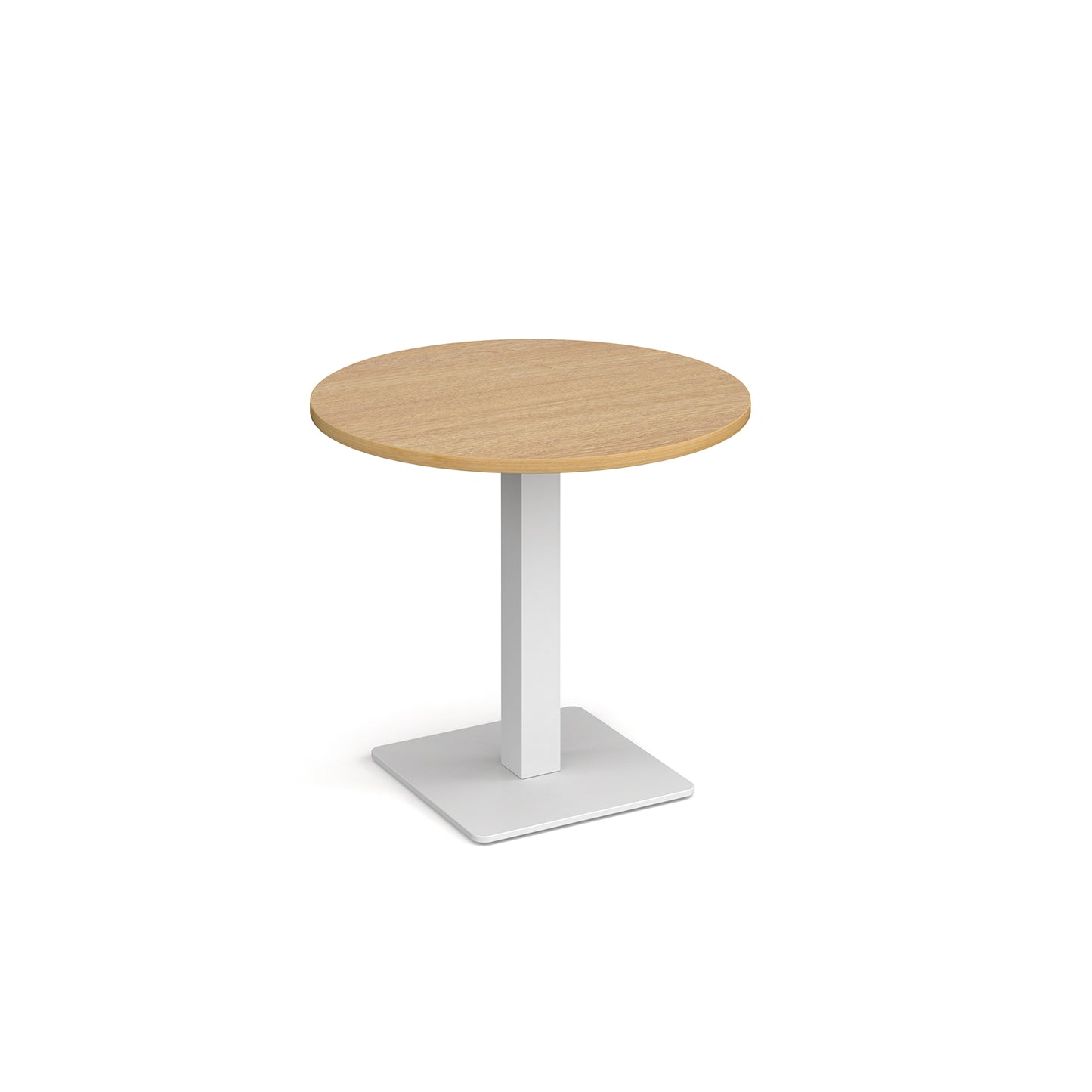 Brescia circular dining table with flat square base - BDC800-WH-O