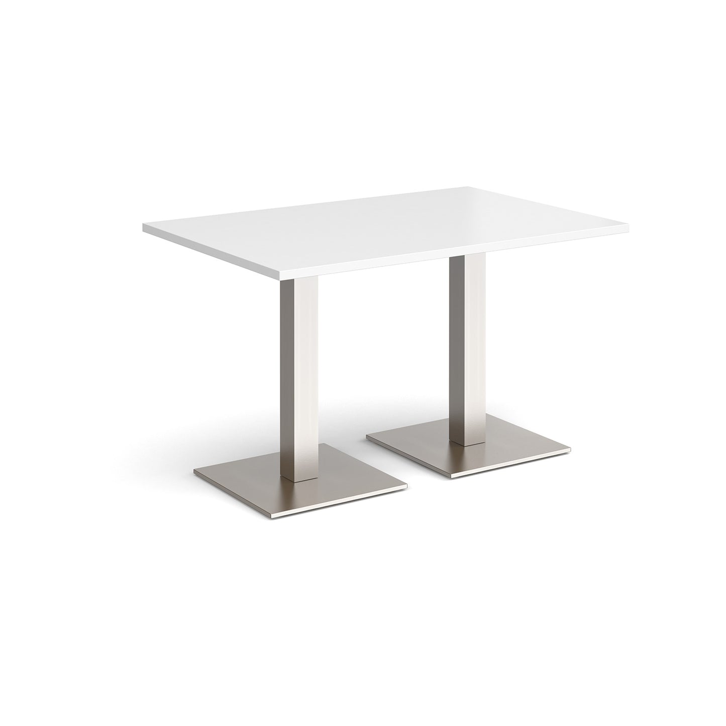 Brescia rectangular dining table with square bases - BDR1200-BS-WH