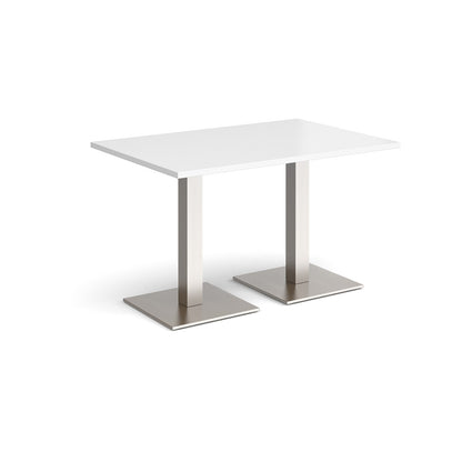 Brescia rectangular dining table with square bases - BDR1200-BS-WH