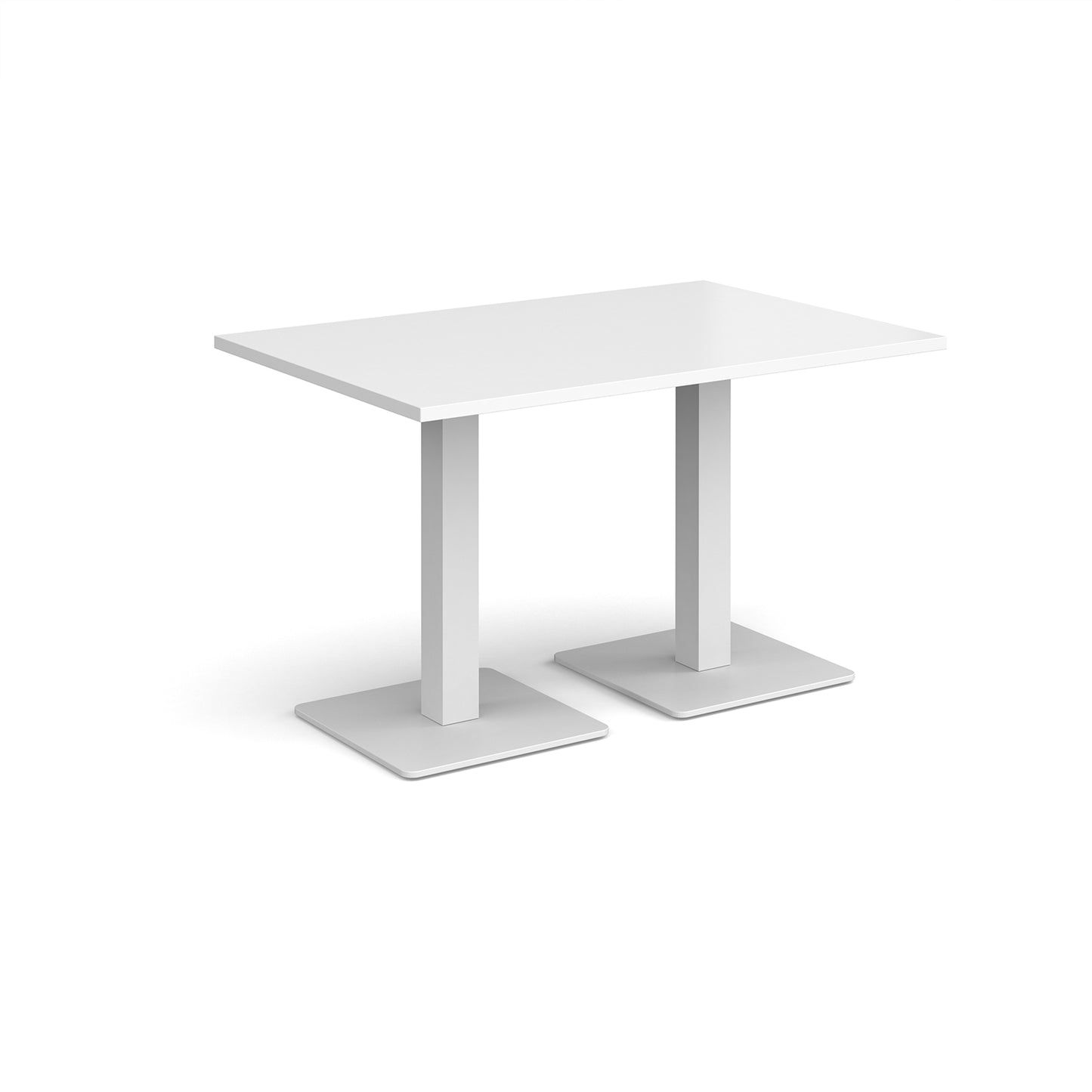 Brescia rectangular dining table with square bases - BDR1200-WH-WH