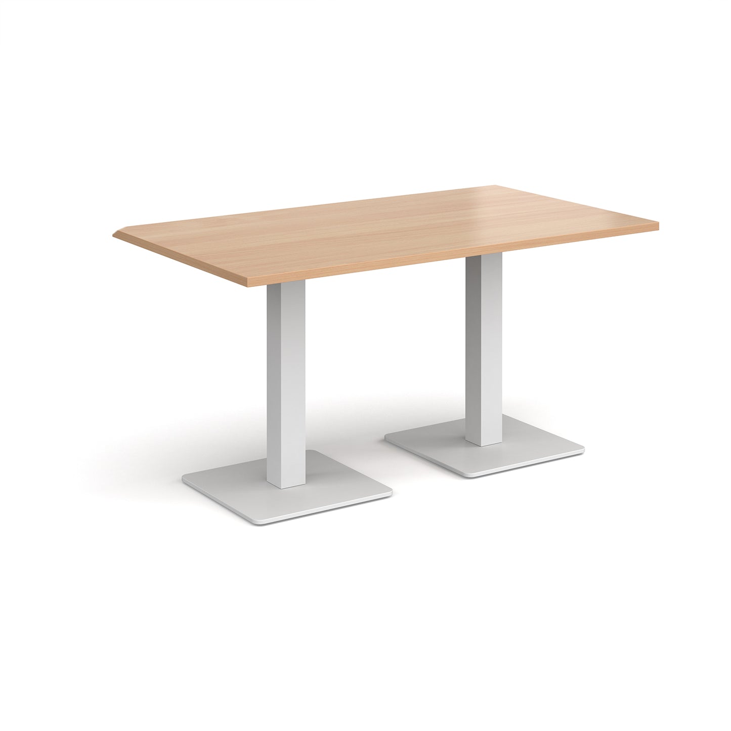 Brescia rectangular dining table with square bases - BDR1400-WH-B