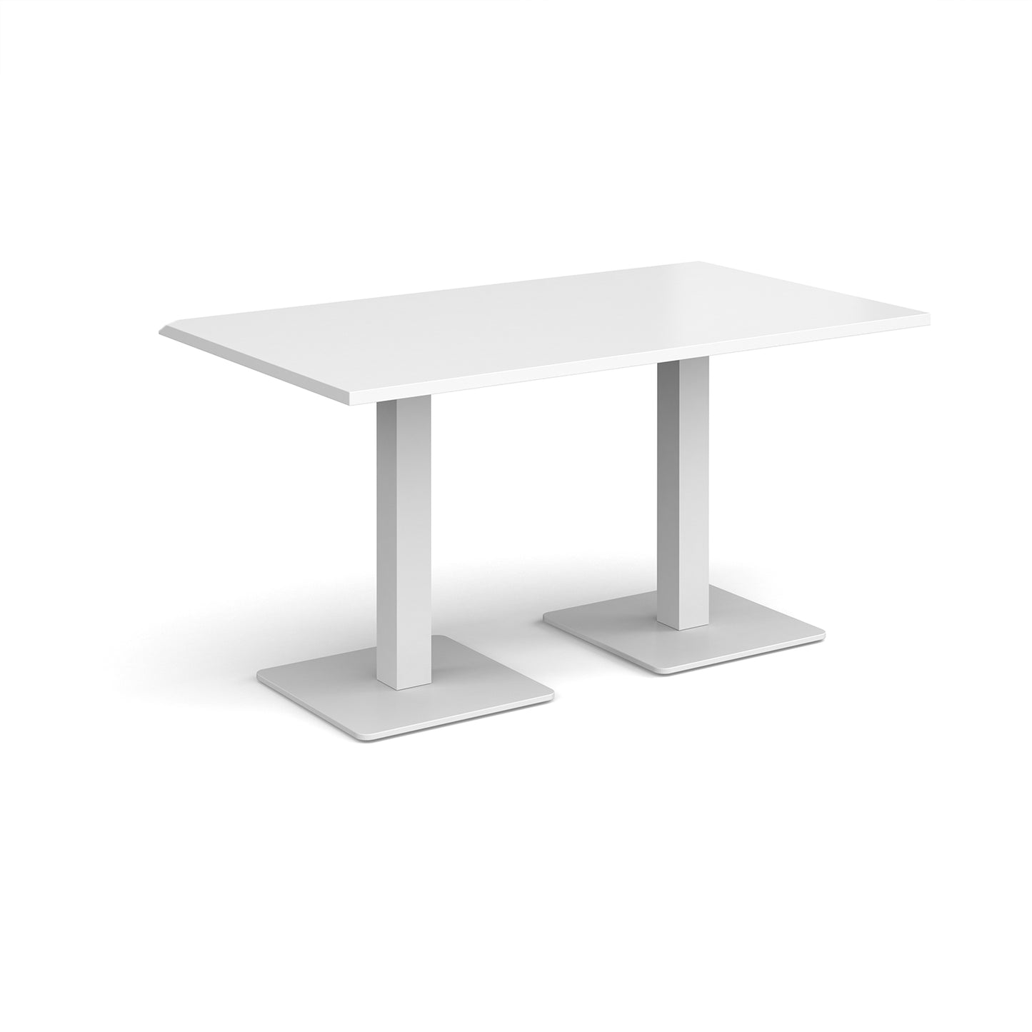 Brescia rectangular dining table with square bases - BDR1400-WH-WH