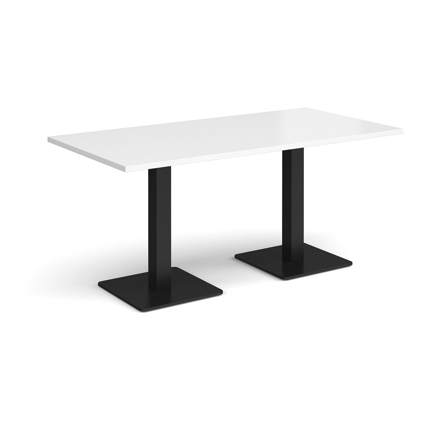 Brescia rectangular dining table with square bases - BDR1600-K-WH