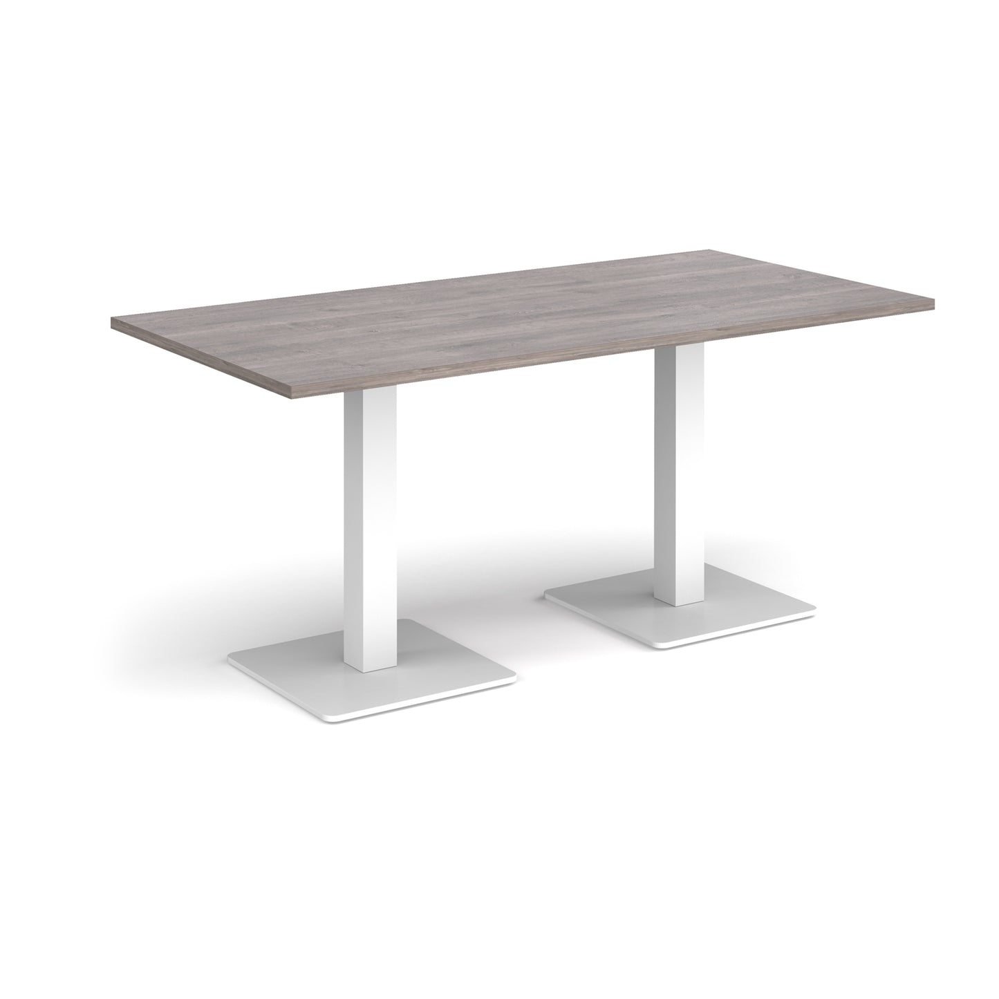 Brescia rectangular dining table with square bases - BDR1600-WH-GO