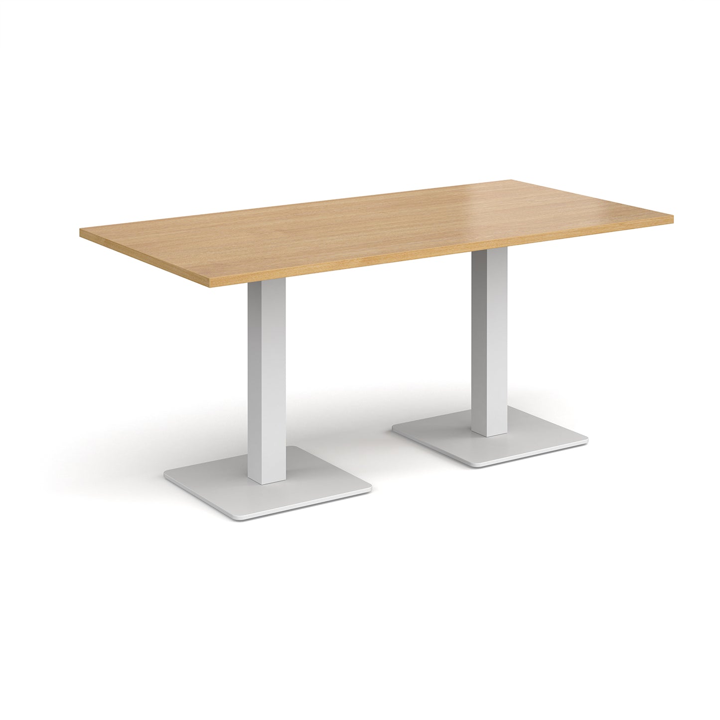 Brescia rectangular dining table with square bases - BDR1600-WH-O