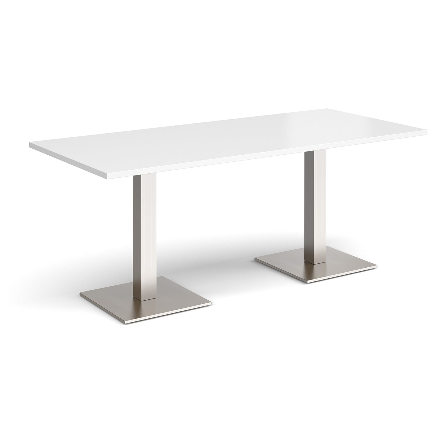 Brescia rectangular dining table with square bases - BDR1800-BS-WH