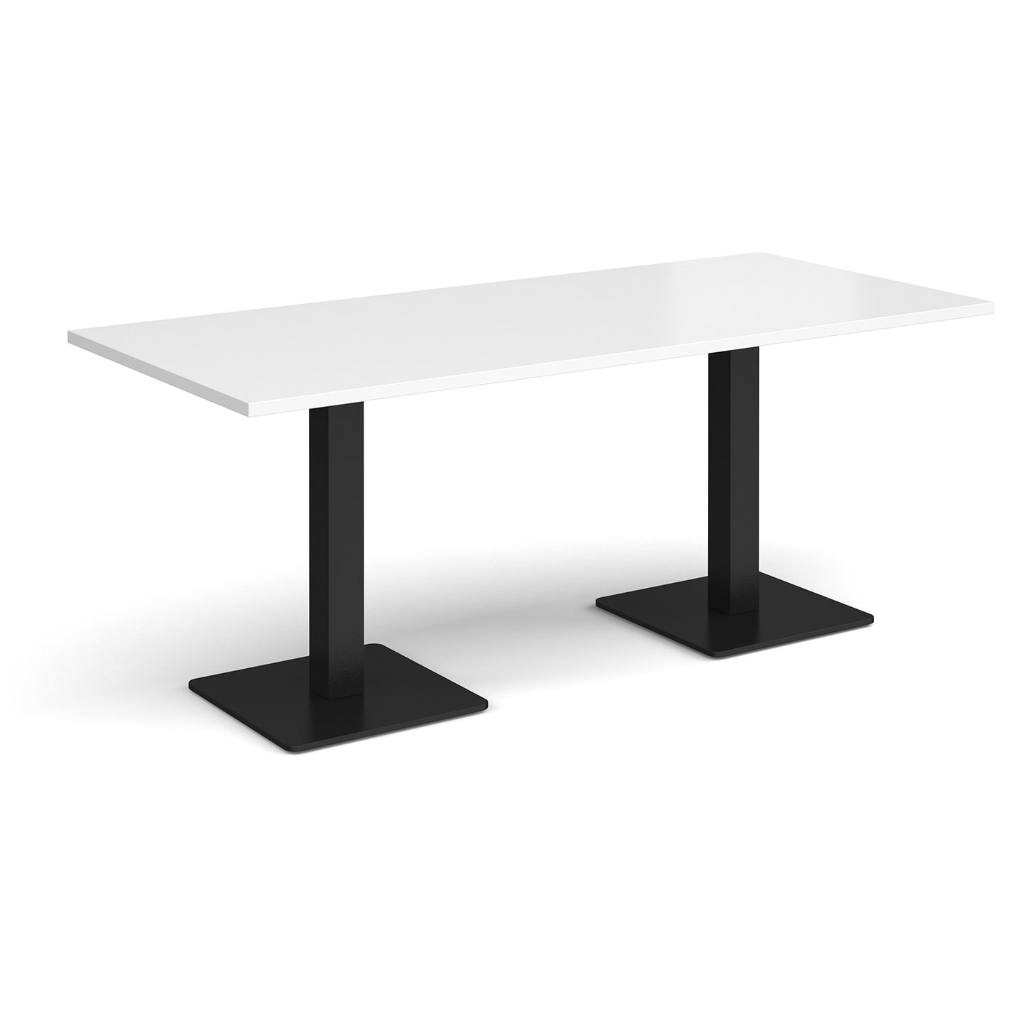 Brescia rectangular dining table with square bases - BDR1800-K-WH