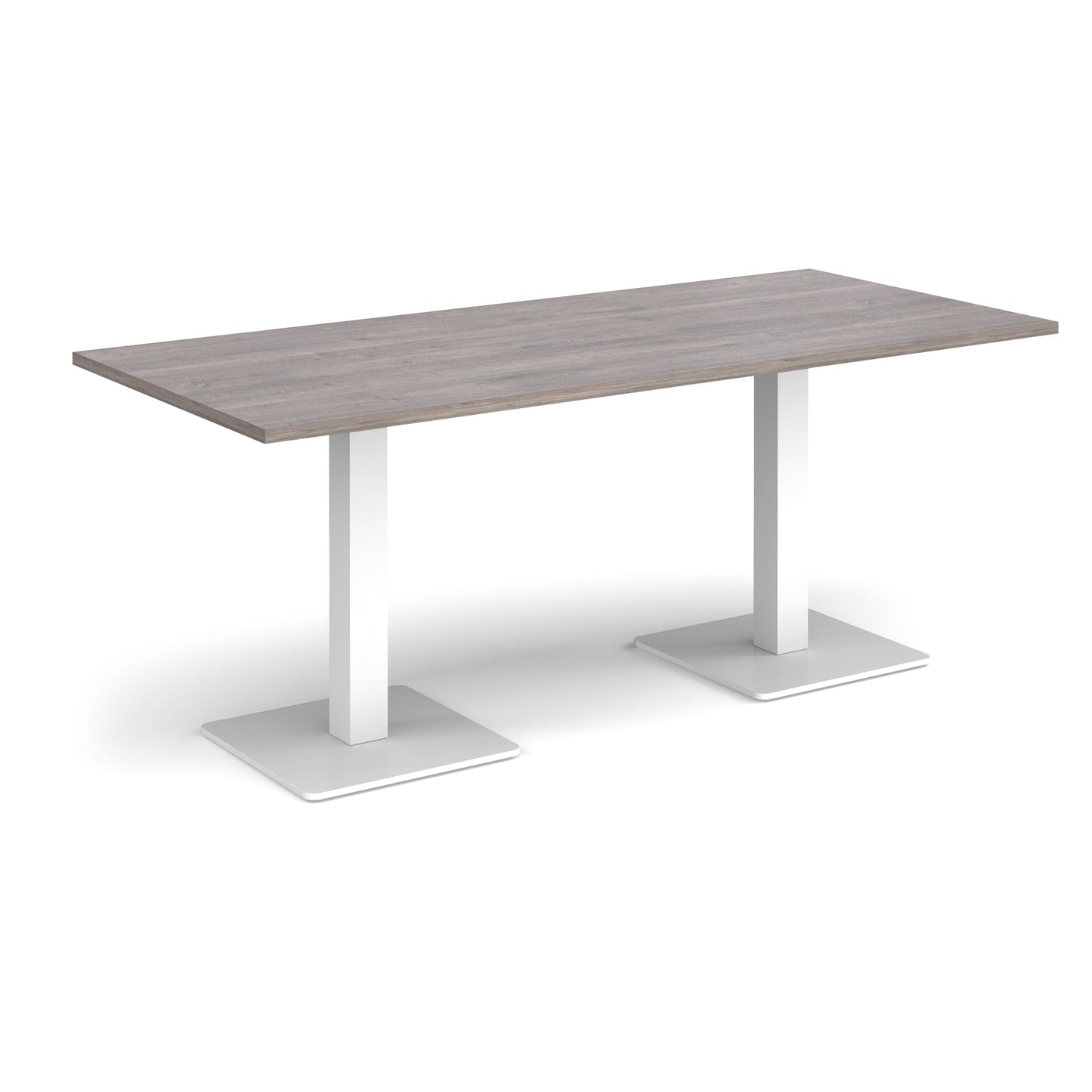 Brescia rectangular dining table with square bases - BDR1800-WH-GO
