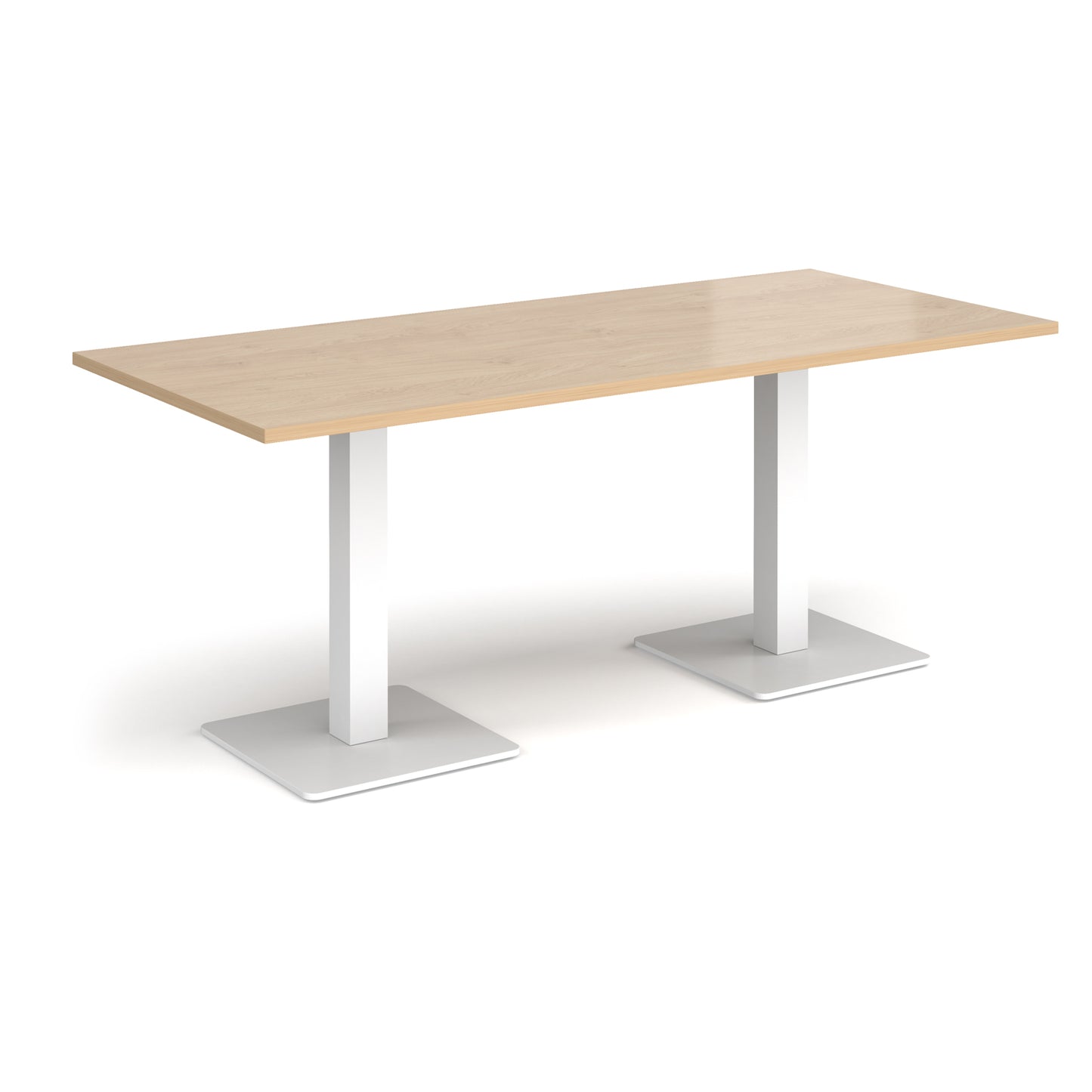 Brescia rectangular dining table with square bases - BDR1800-WH-KO