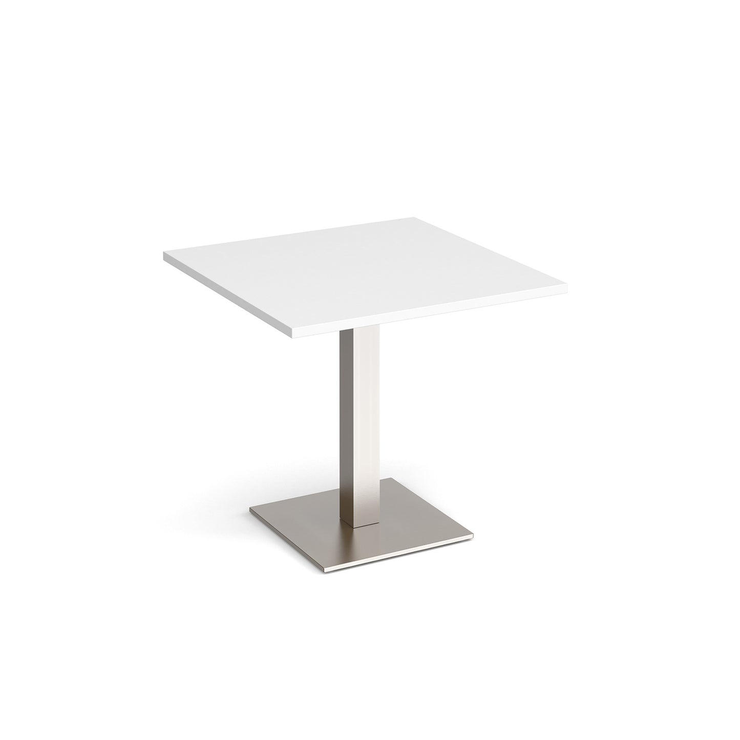 Brescia square dining table with flat square base - BDS800-BS-WH