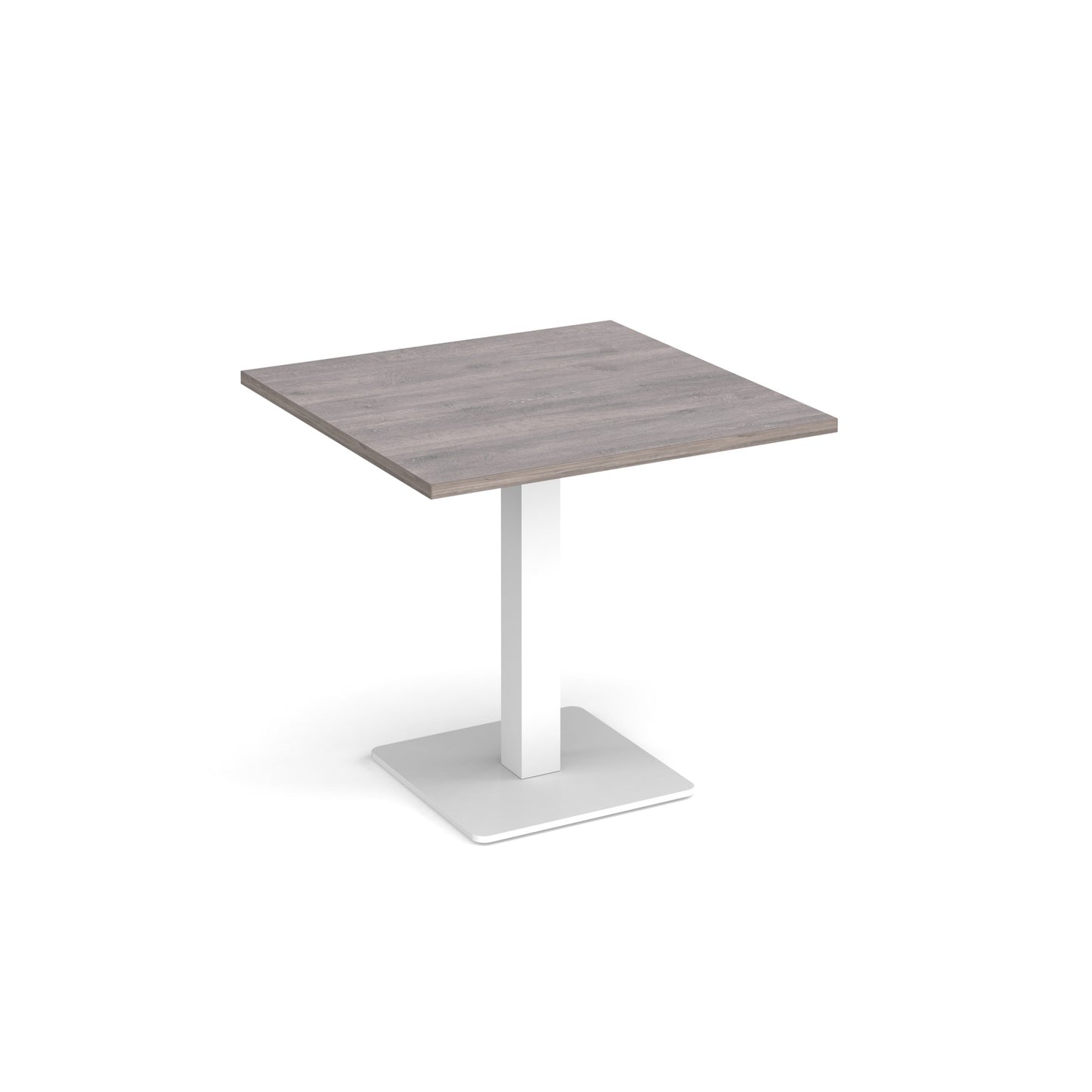 Brescia square dining table with flat square base - BDS800-WH-GO