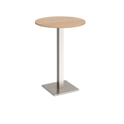 Brescia circular poseur table with flat square base - BPC800-BS-B