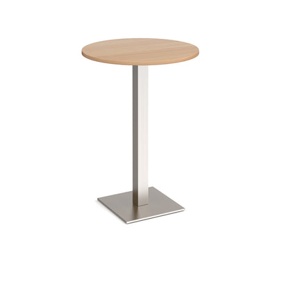 Brescia circular poseur table with flat square base - BPC800-BS-B