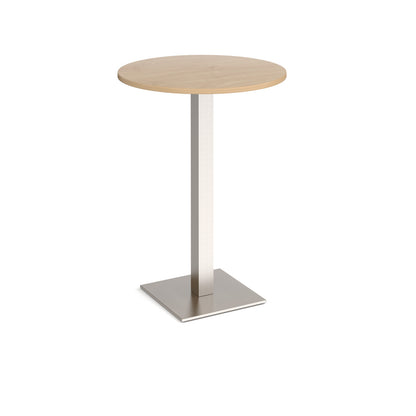 Brescia circular poseur table with flat square base - BPC800-BS-KO