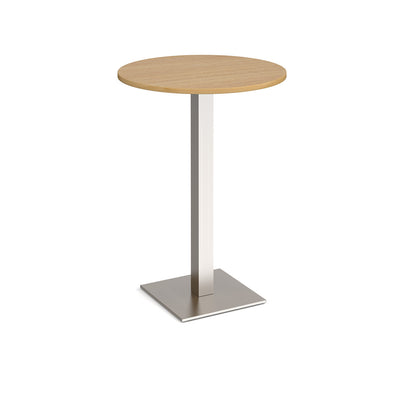 Brescia circular poseur table with flat square base - BPC800-BS-O