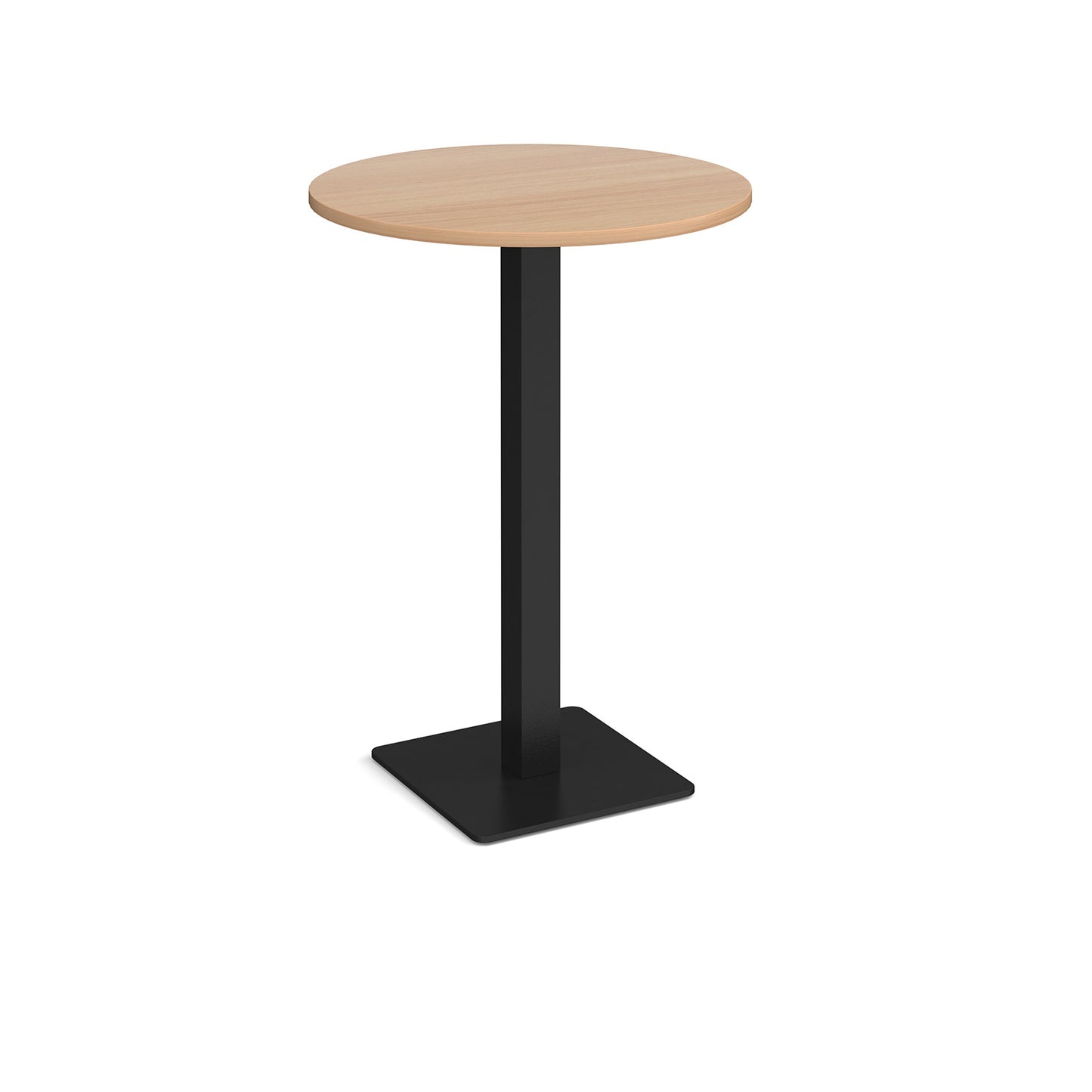 Brescia circular poseur table with flat square base - BPC800-K-B