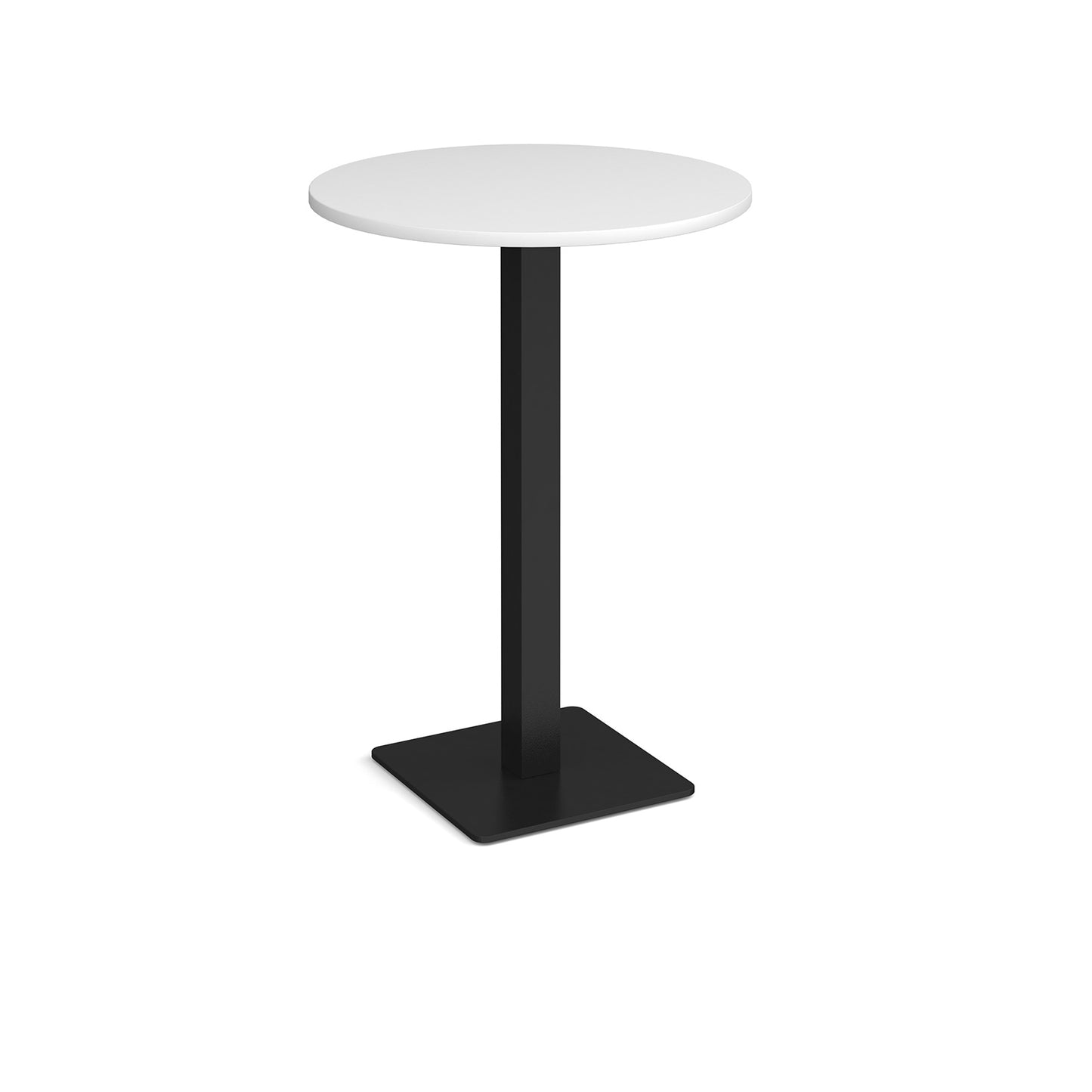 Brescia circular poseur table with flat square base - BPC800-K-WH