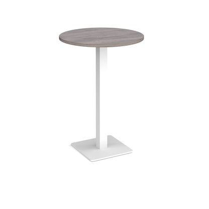 Brescia circular poseur table with flat square base - BPC800-WH-GO