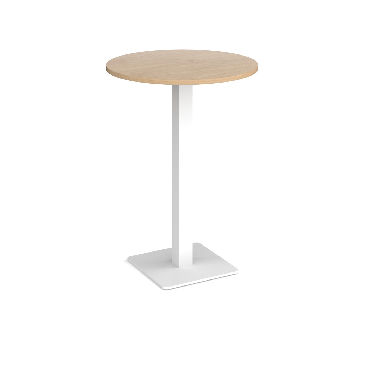 Brescia circular poseur table with flat square base - BPC800-WH-KO
