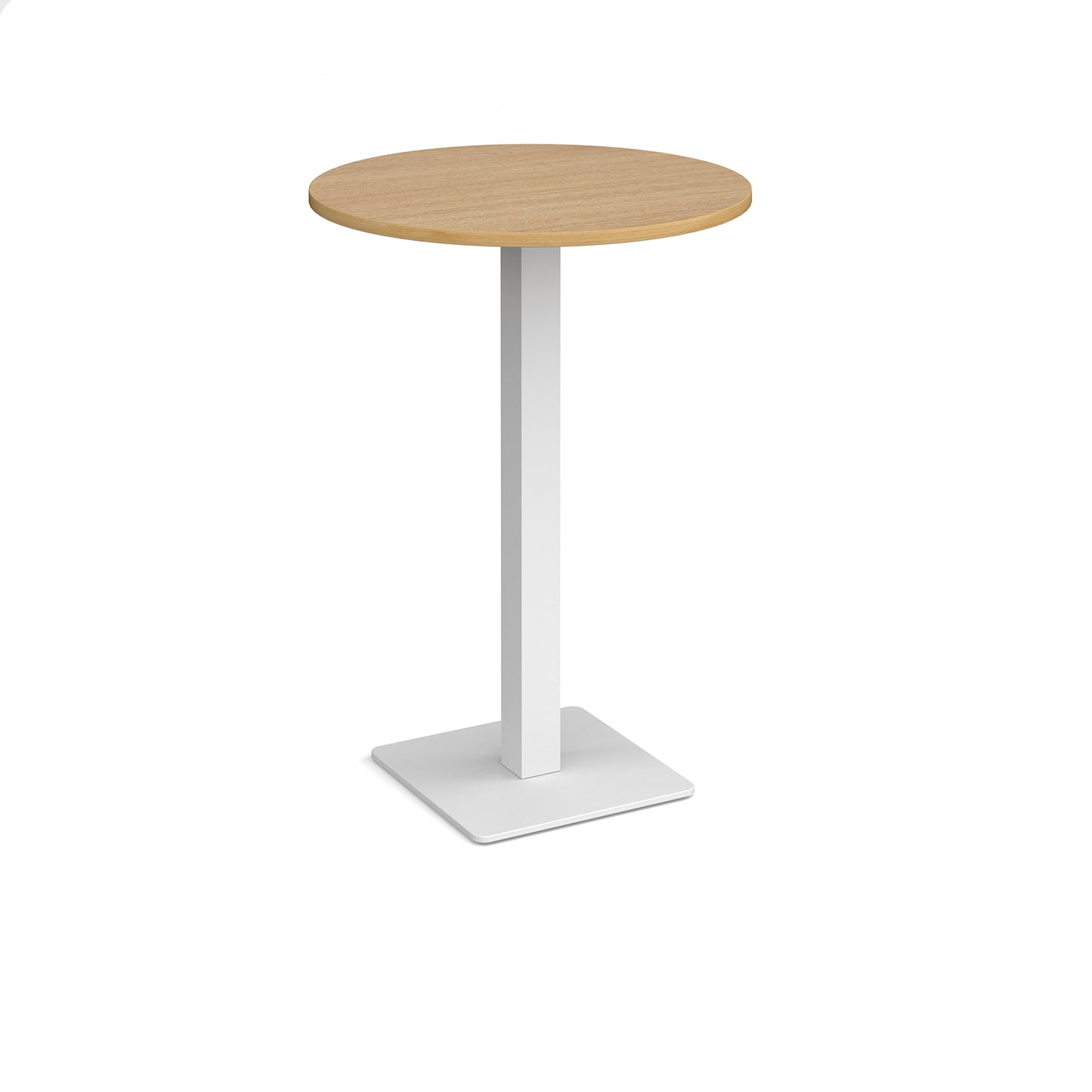 Brescia circular poseur table with flat square base - BPC800-WH-O