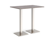 Brescia rectangular poseur table with square bases