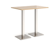 Brescia rectangular poseur table with square bases