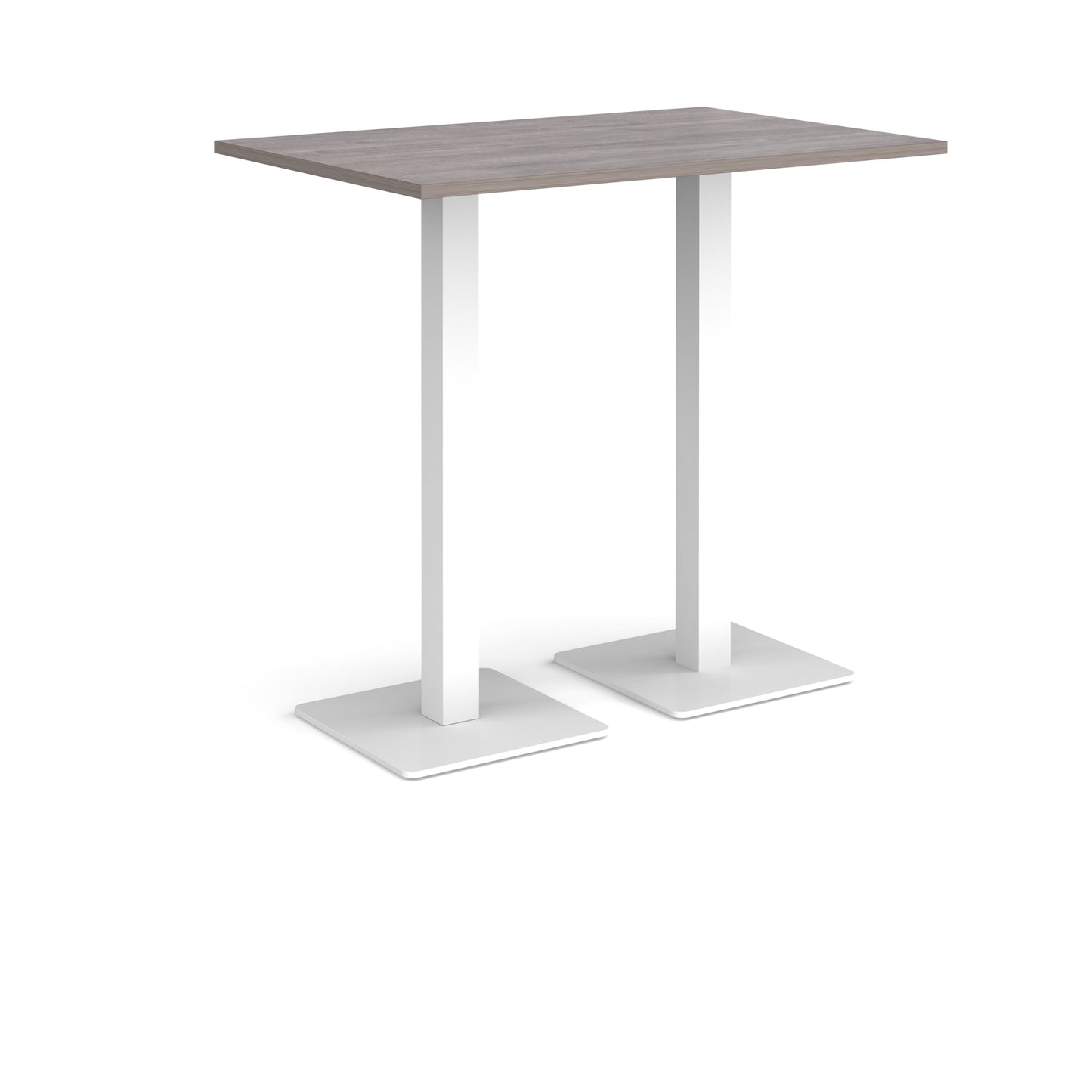 Brescia rectangular poseur table with square bases - BPR1200-WH-GO