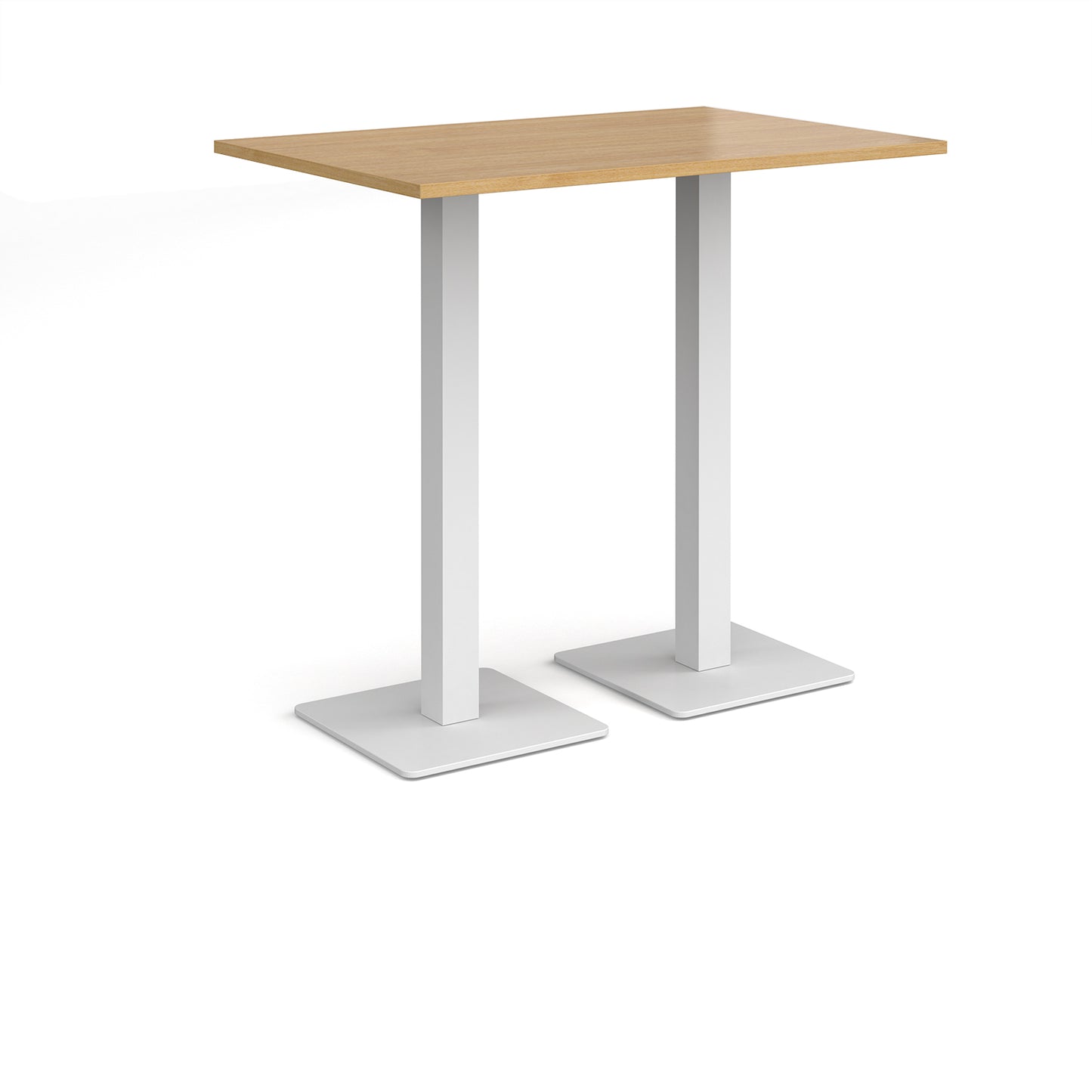 Brescia rectangular poseur table with square bases - BPR1200-WH-O