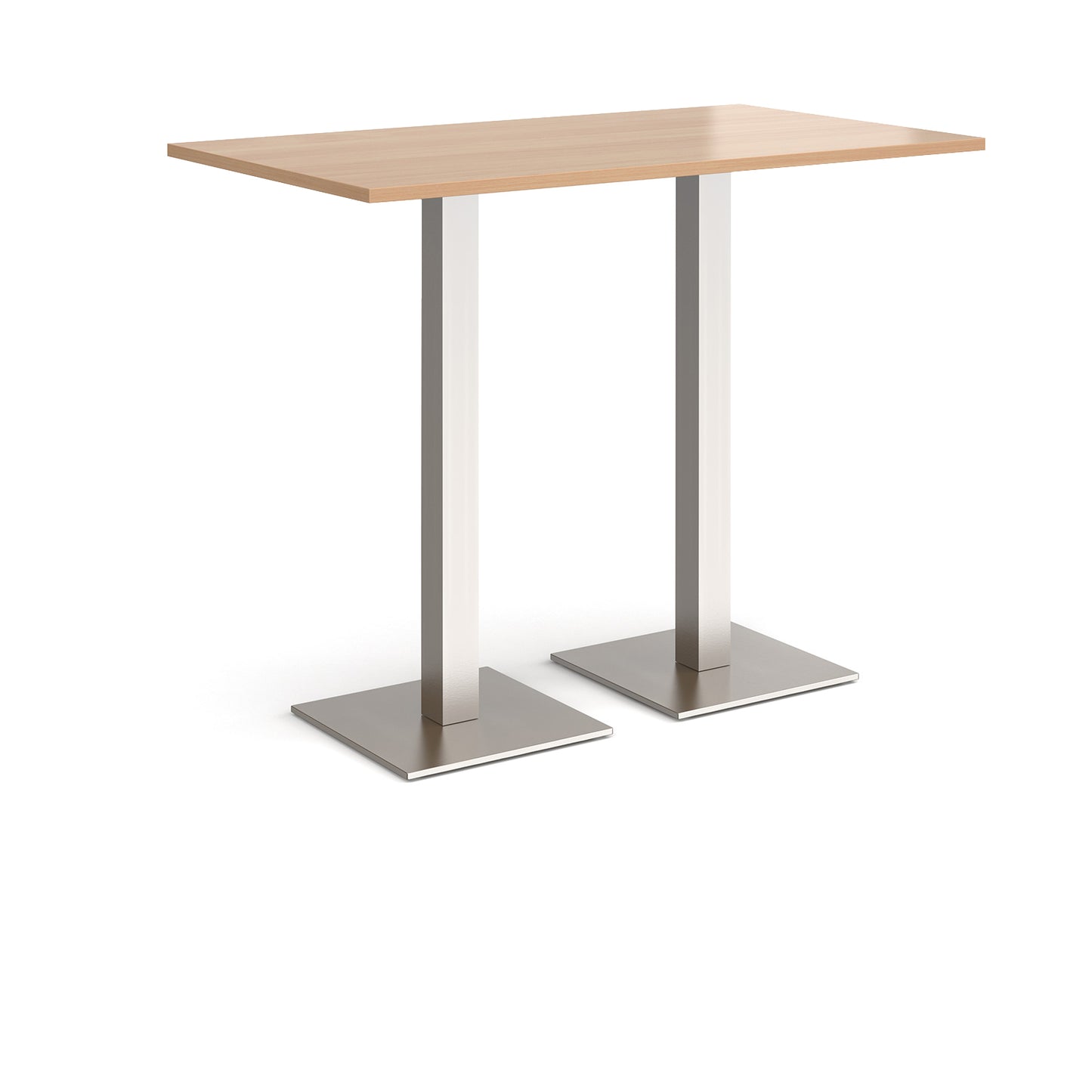 Brescia rectangular poseur table with square bases - BPR1400-BS-B