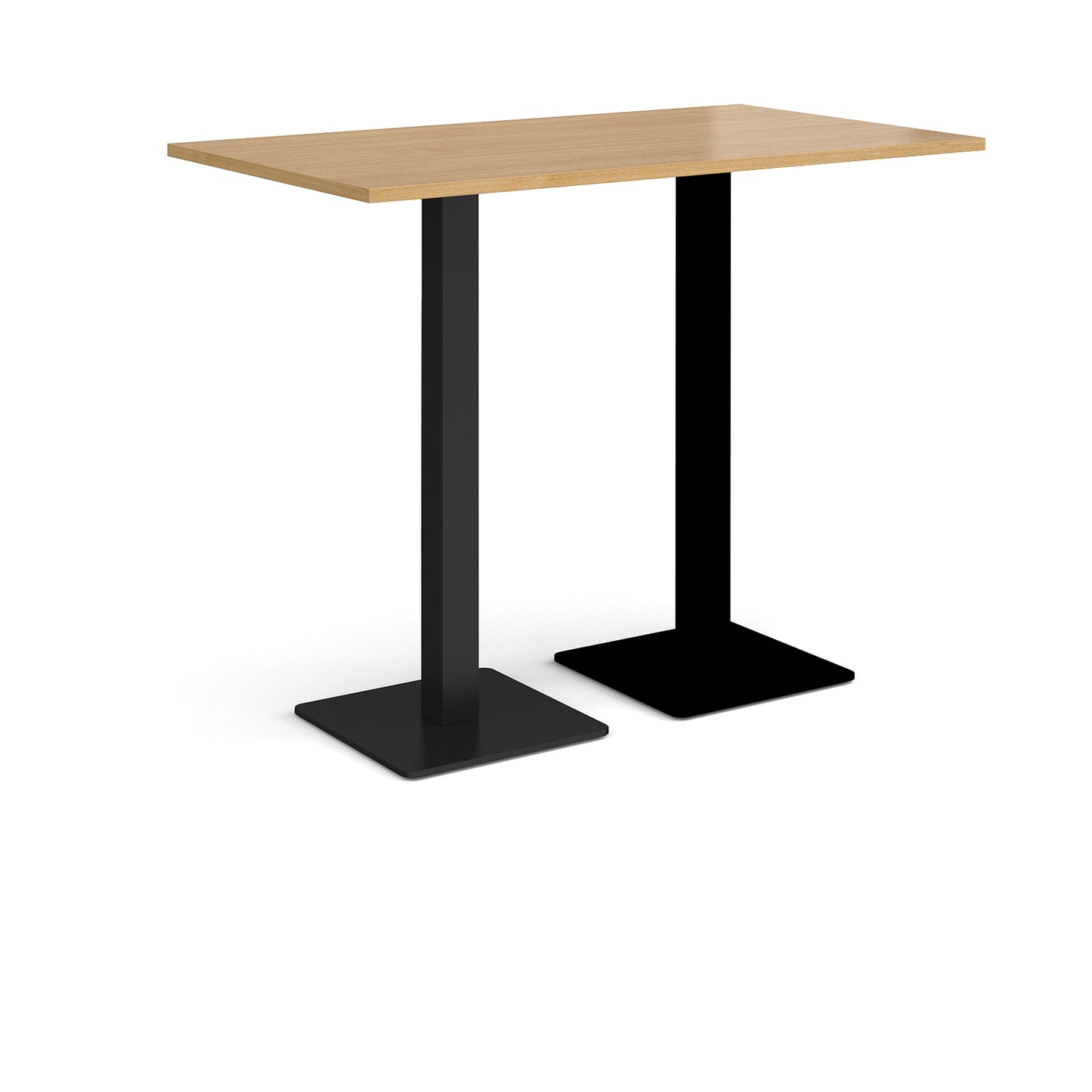Brescia rectangular poseur table with square bases - BPR1400-K-O