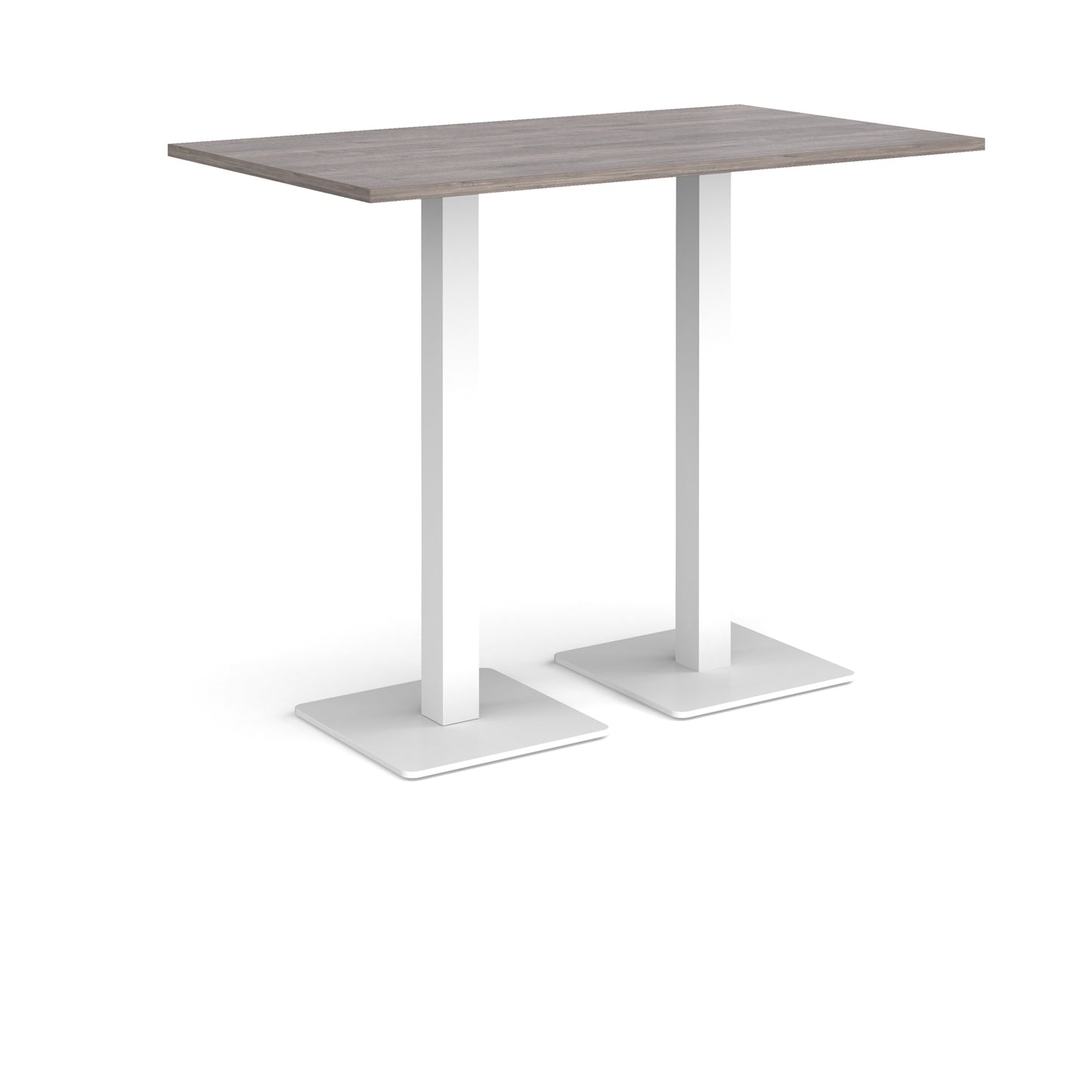 Brescia rectangular poseur table with square bases - BPR1400-WH-GO