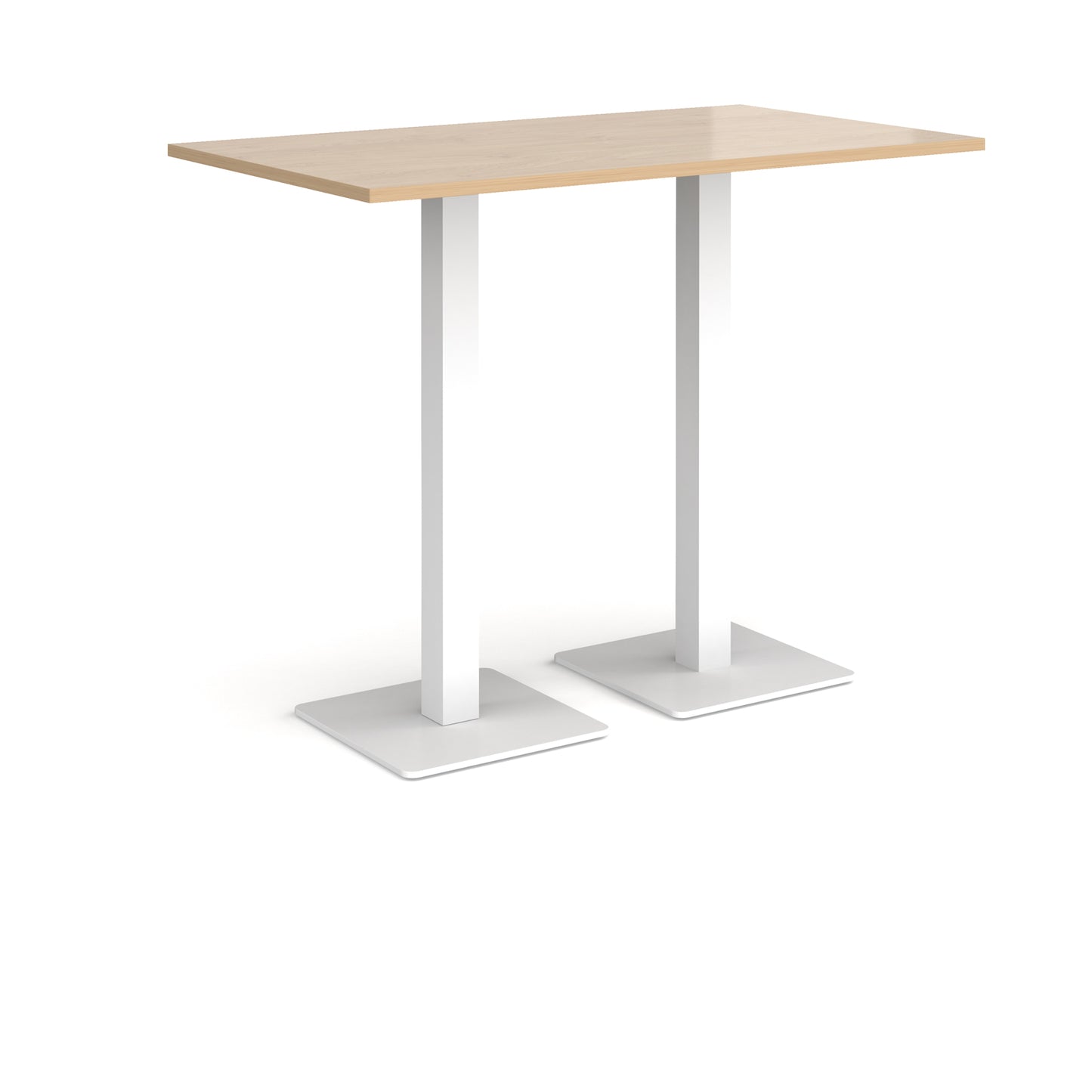 Brescia rectangular poseur table with square bases - BPR1400-WH-KO