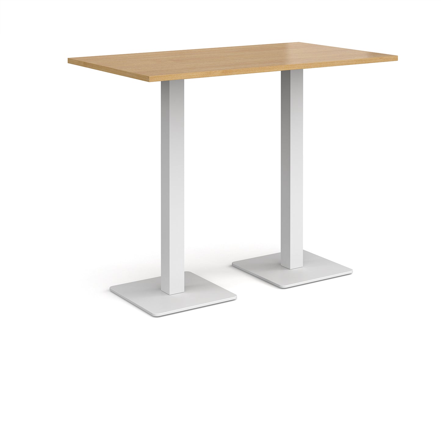 Brescia rectangular poseur table with square bases - BPR1400-WH-O