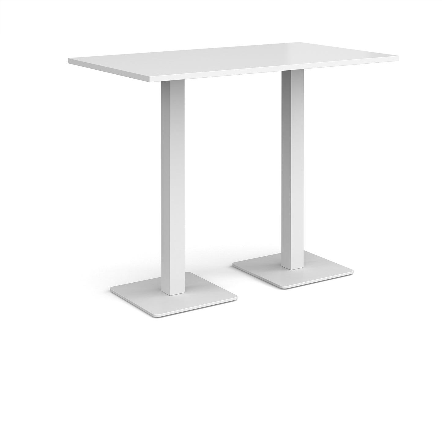 Brescia rectangular poseur table with square bases - BPR1400-WH-WH