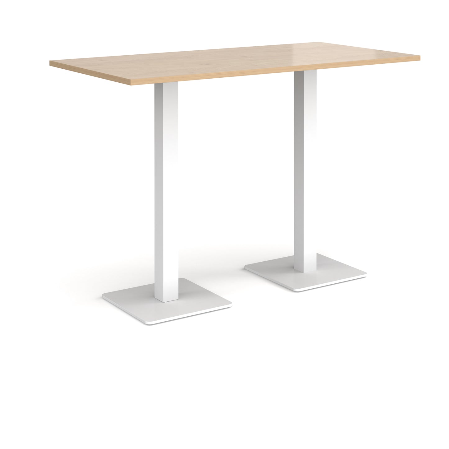 Brescia rectangular poseur table with square bases - BPR1600-WH-KO