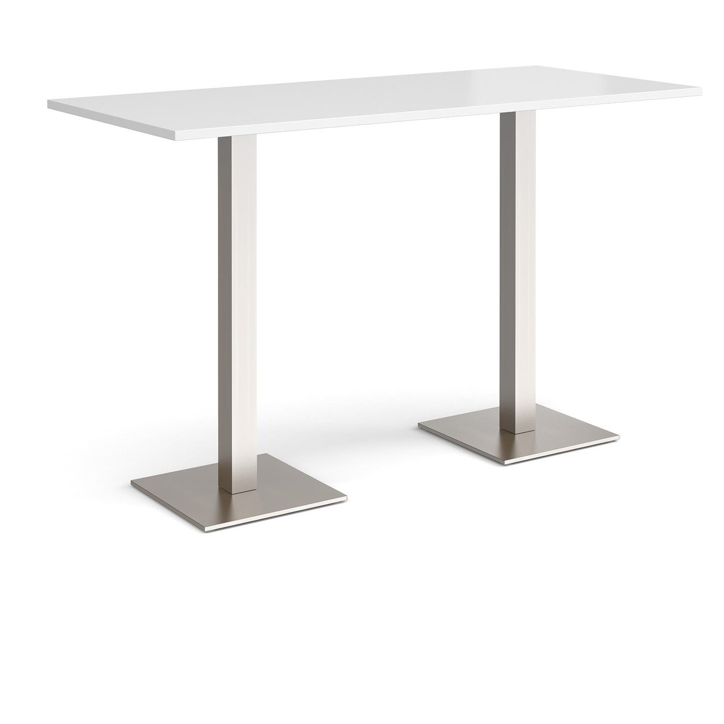 Brescia rectangular poseur table with square bases - BPR1800-BS-WH