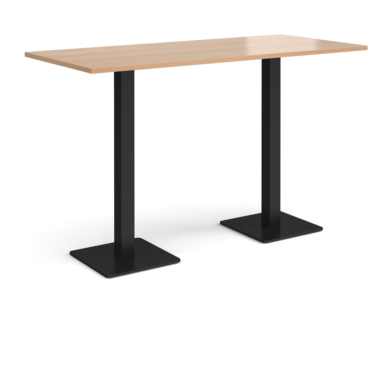 Brescia rectangular poseur table with square bases - BPR1800-K-B