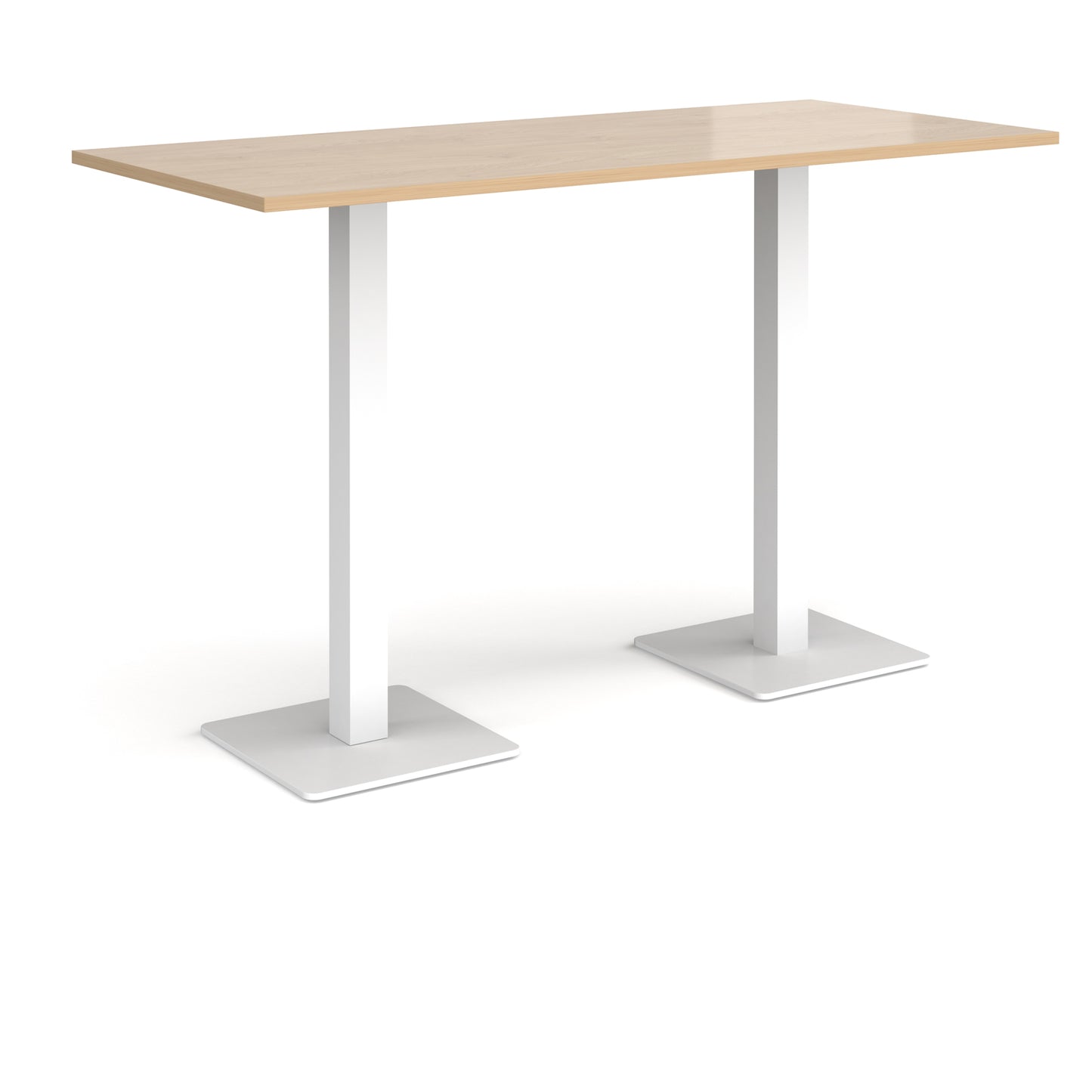 Brescia rectangular poseur table with square bases - BPR1800-WH-KO