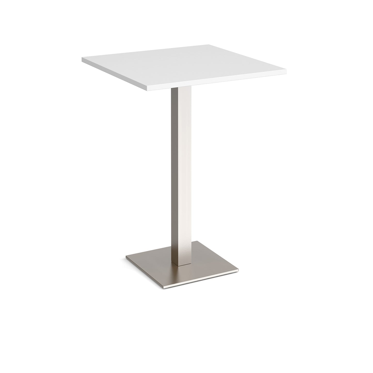 Brescia square poseur table with flat square base - BPS800-BS-WH