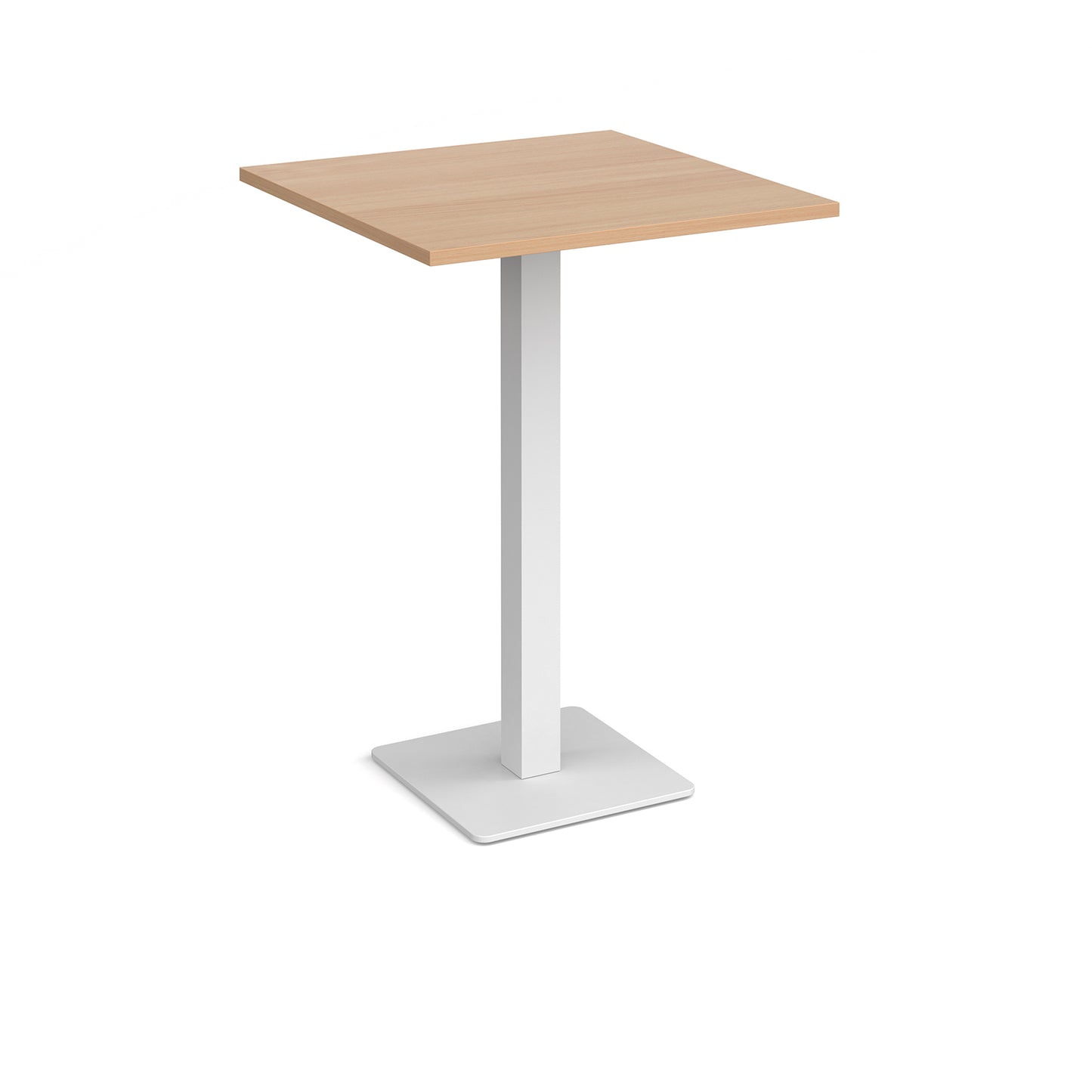 Brescia square poseur table with flat square base - BPS800-WH-B