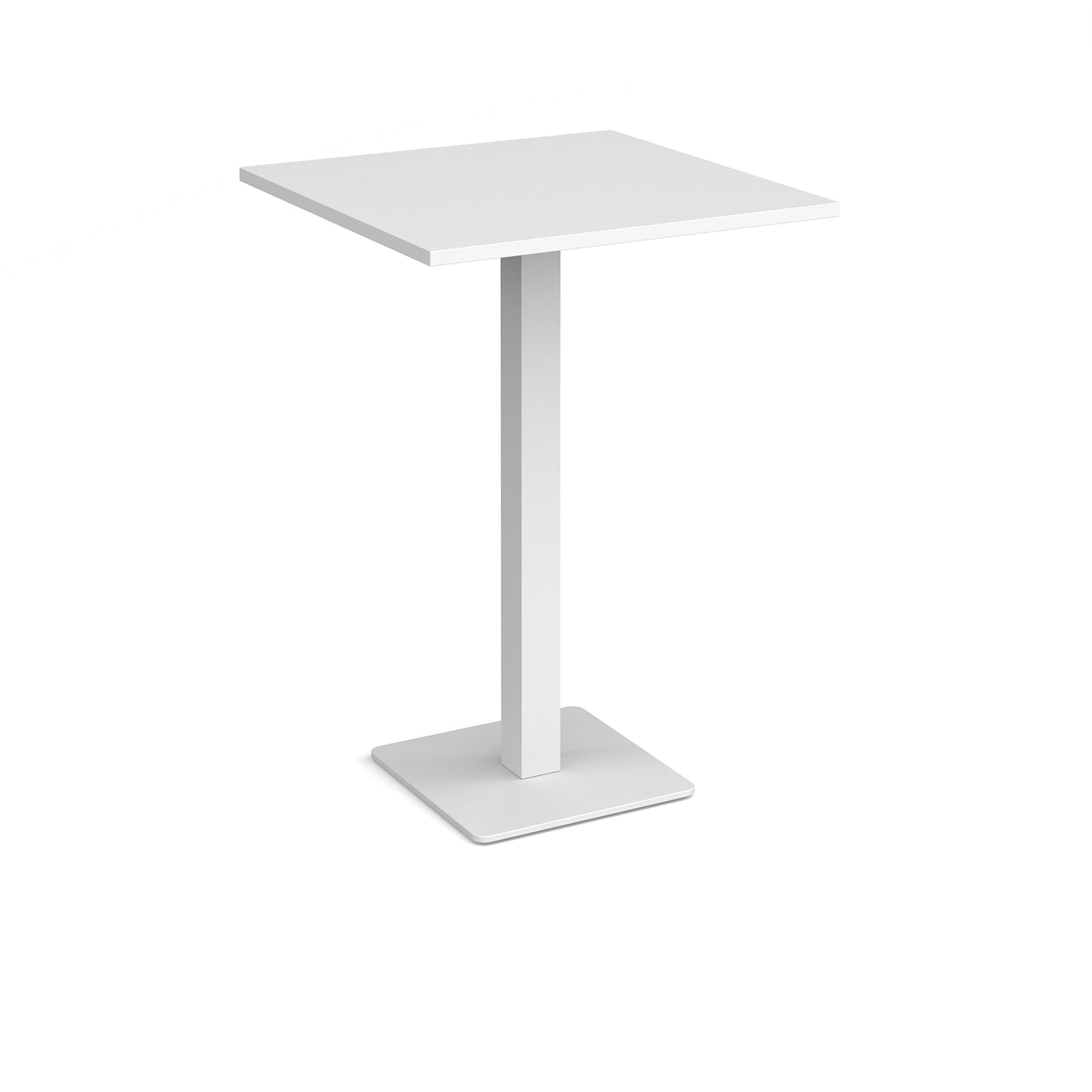 Brescia square poseur table with flat square base - BPS800-WH-WH