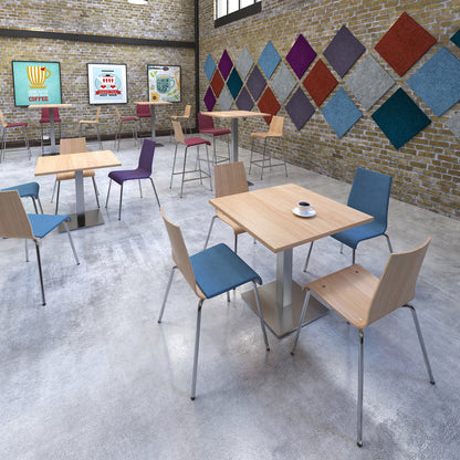 Brescia square dining table with flat square base