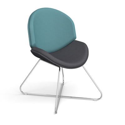 Shout fully upholstered criss-cross sled frame lounge chair - BSH02