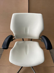 Humanscale Freedom Chair - Cream White Leather - Black  Armrests - UK DELIVERY