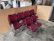Executive Red Cantilever Frame Stackable Chairs - 140 Available - Can Delivery