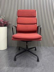 Genuine Vitra Charles Eams Chair / Soft padded Red Fabric (Rrp£5749)-UK Delivery