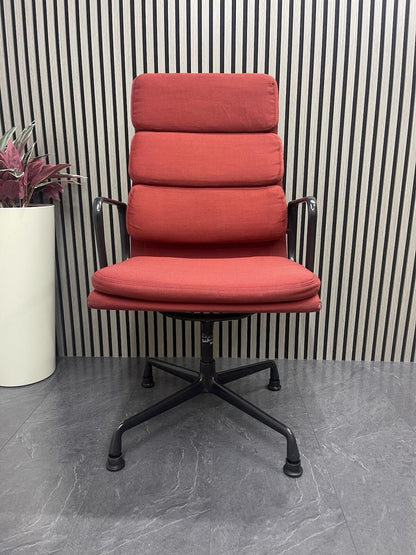 Genuine Vitra Charles Eams Chair / Soft padded Red Fabric (Rrp£5749)-UK Delivery