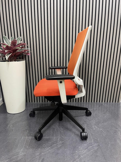 Senator Clipper Ergonomic Office Chairs - White /Orange - UK Delivery
